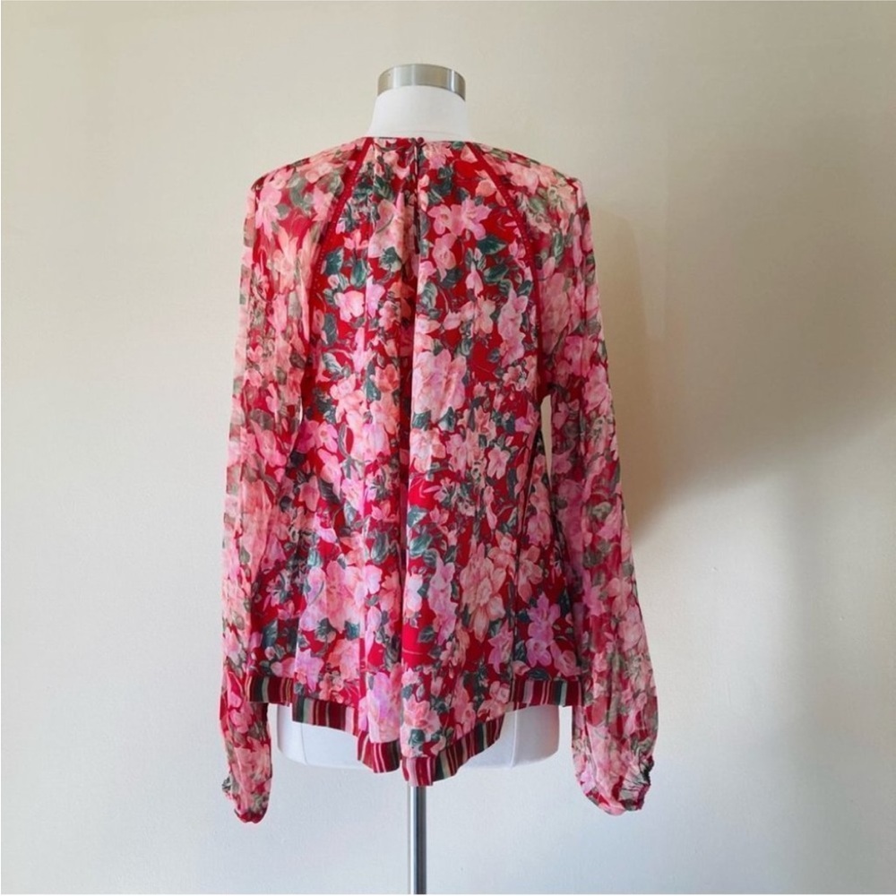 Anthropologie Nikita Christine Rose Floral Blouse | Size Medium 6 8 10 - Picture 4 of 6